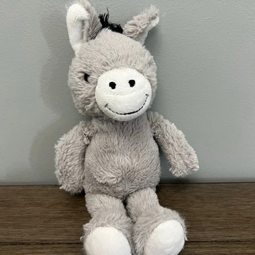 Soft n Cuddly Grey Donkey Plush Stuffed Animal Shaggy Farm Toy Gray White 10